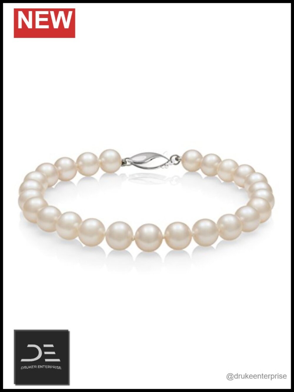 Freshwater Pearl Strand Bracelet, AA Quality 7-8mm, Sterling Silver